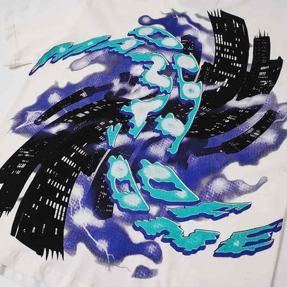 White and blue Godspeed shirt