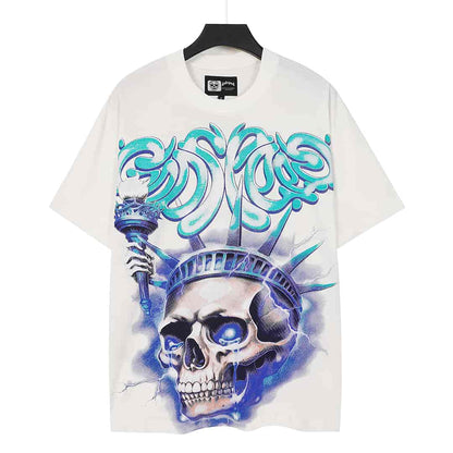 White and blue Godspeed shirt