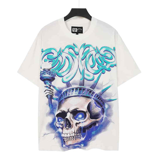 White and blue Godspeed shirt