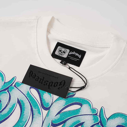 White and blue Godspeed shirt